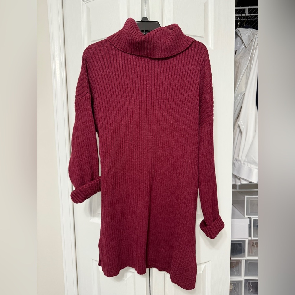Amazon Women's Deep Red Cowl Neck Sweater